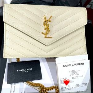 Authentic YSL SAINT LAURENT
Small YSL Envelope Flap Wallet on Chain